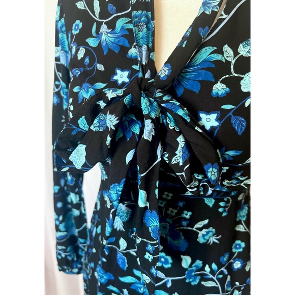 LN Motel Rocks Haria Bow Dress | from Topshop Asos Blue Floral Retro Grandmacore - Picture 4 of 10